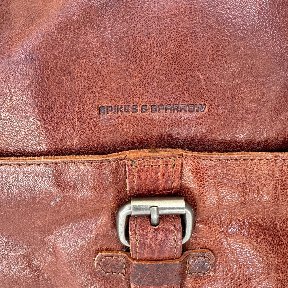 Spikes and Sparrow Texas Leather Backpack in Brandy Cognac - Picture 6 of 14